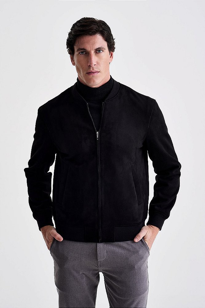 Jaqueta Bomber Suede