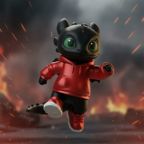 Boneco Banguela Com Moletom Vermelho - Como Treinar Seu Dragão
