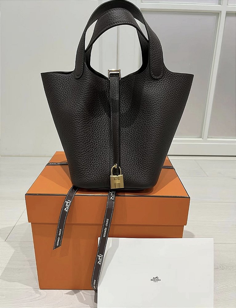 Hermès Picotin - Modelo: Picotin cm 18 - Couro