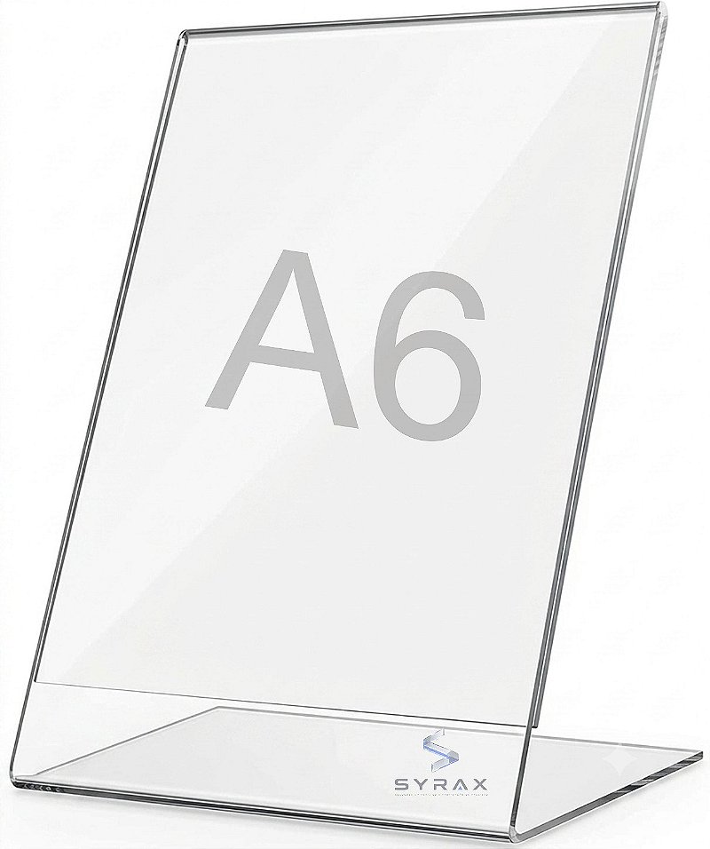 Display Acrílico A6 15x10cm de Mesa Tipo L Vertical
