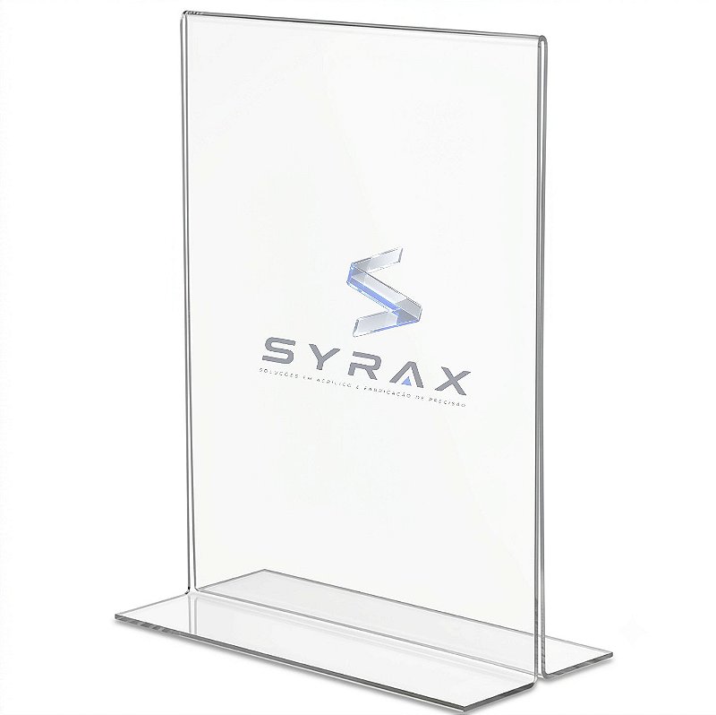 Display Acrílico A5 21x15cm de Mesa Tipo T Vertical