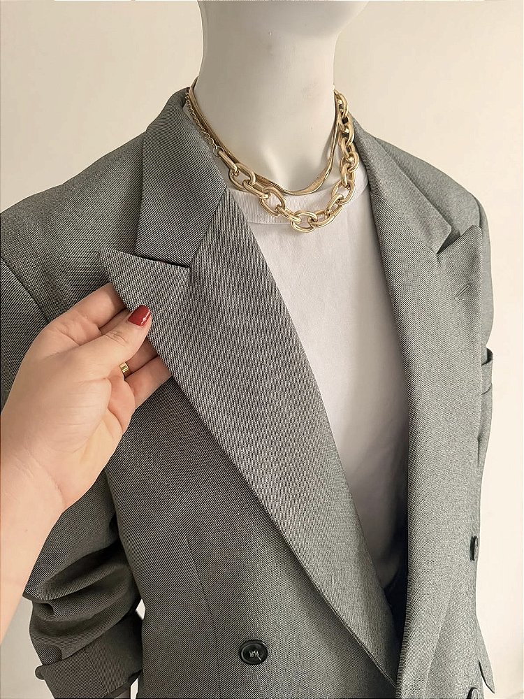Blazer Cinza Vintage Feminino CGC