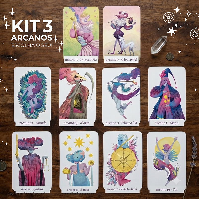 3 Carta avulsa Arcano Maior 10x15cm para altar