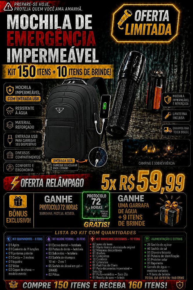 Mochila Emergencial Premium