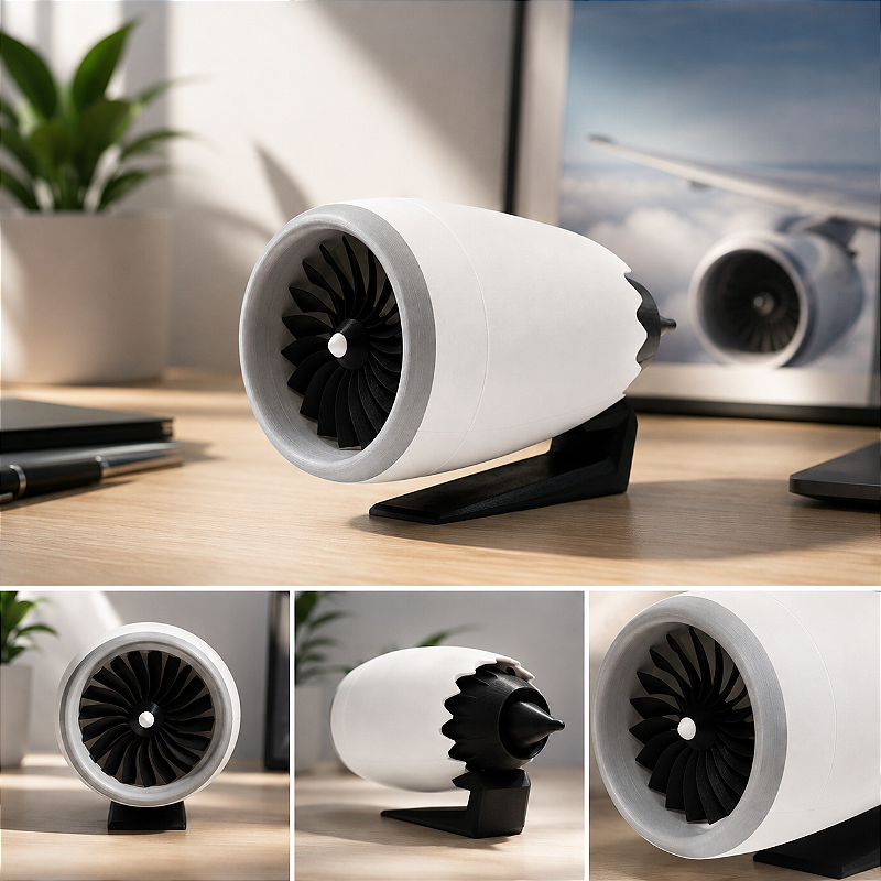 Miniatura Motor Turbofan Boeing 737 MAX | Decoração Aviação 3D