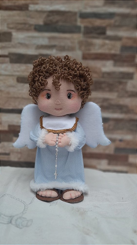 Boneco Anjinho de Batizado em Feltro