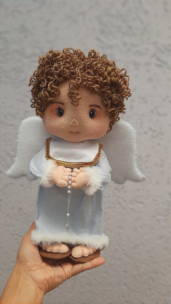 Boneco Anjinho de Batizado em Feltro