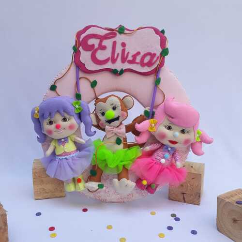 Guirlanda Decorativa de Feltro Circo Rosa