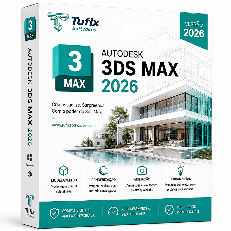Autodesk 3ds Max 2026 | Licença Anual 12 Meses | Modelagem 3D e Render
