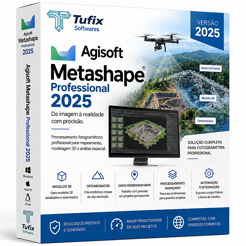 Agisoft Metashape Professional 2025 | Fotogrametria e Modelagem 3D