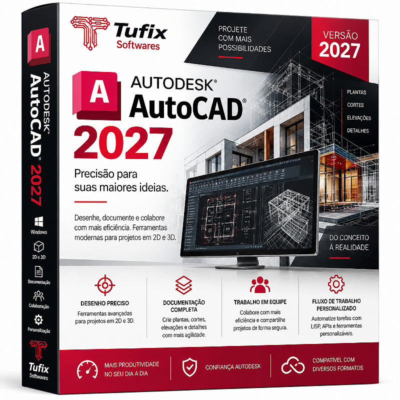 Autodesk AutoCAD 2027 | Licença Anual 12 Meses | CAD 2D e 3D