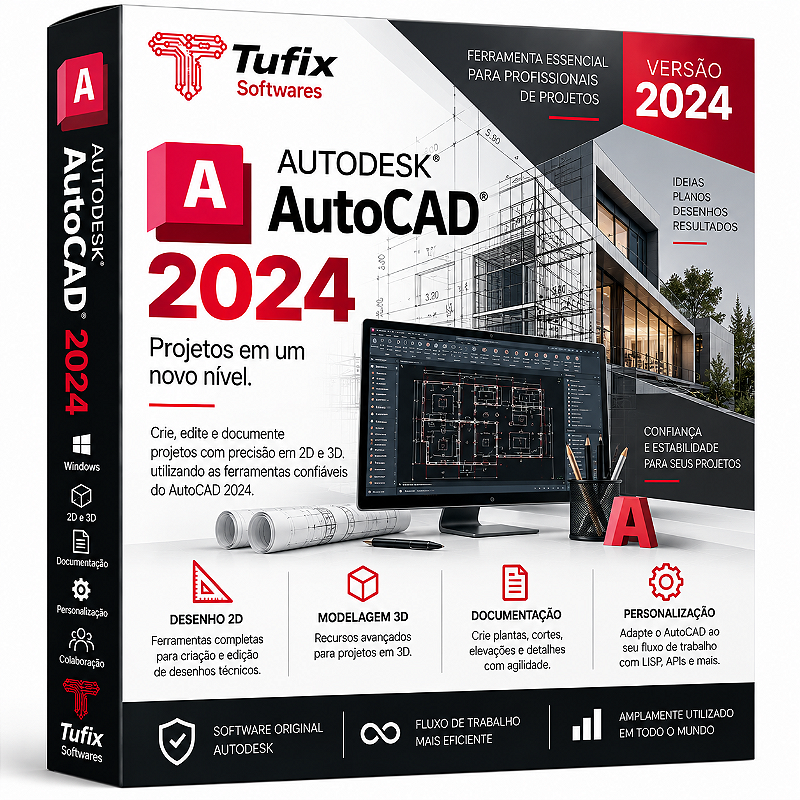 Autodesk AutoCAD 2024 | Licença Anual 12 Meses | CAD Profissional