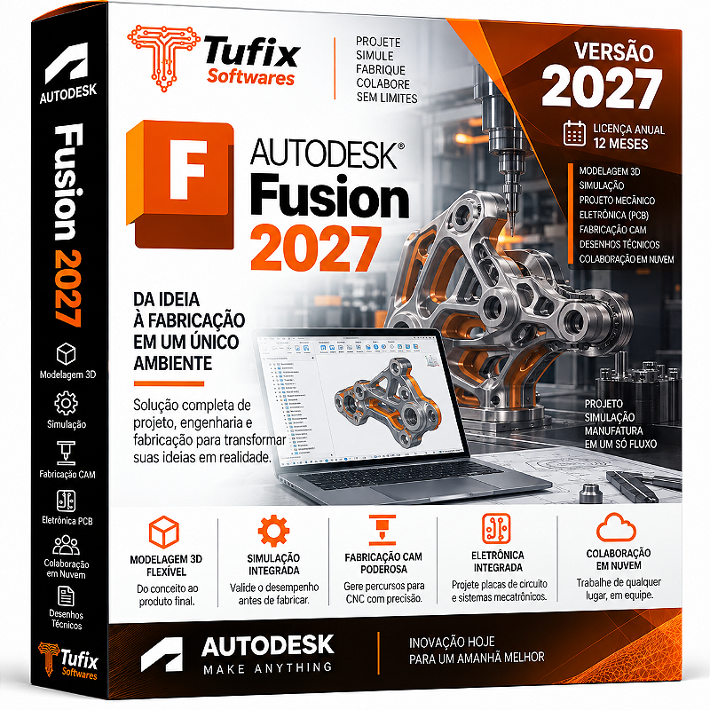 Autodesk Fusion 2027 | CAD 3D, CAM, Simulação e Fabricação