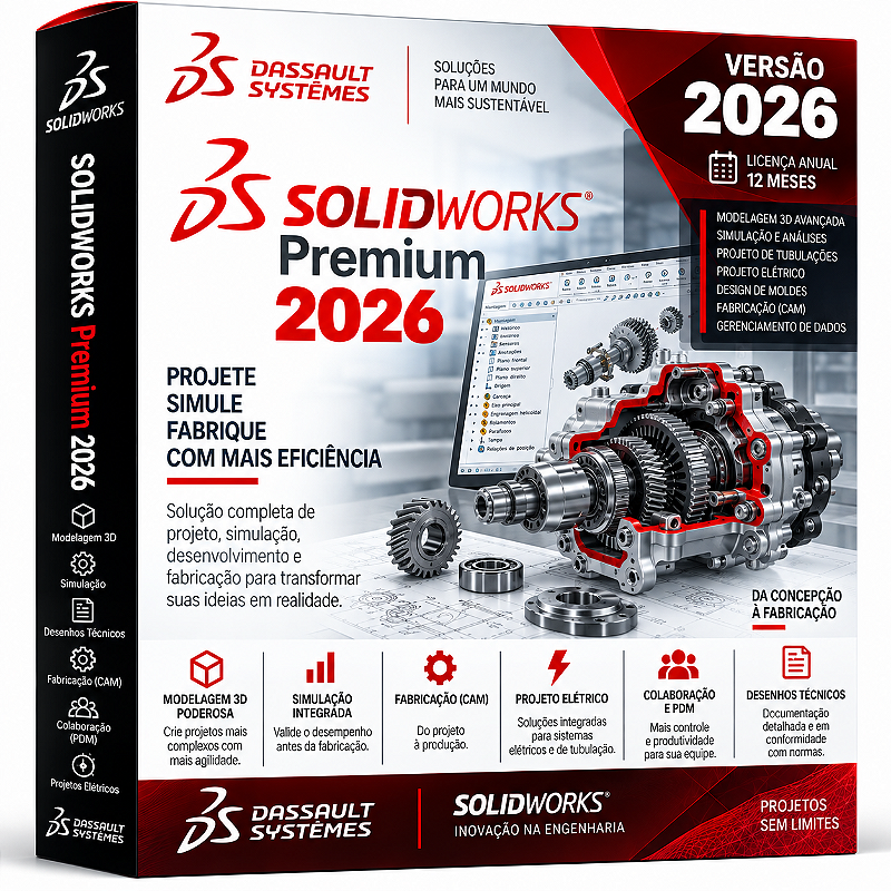 SOLIDWORKS Premium 2026 | CAD 3D Profissional para Engenharia