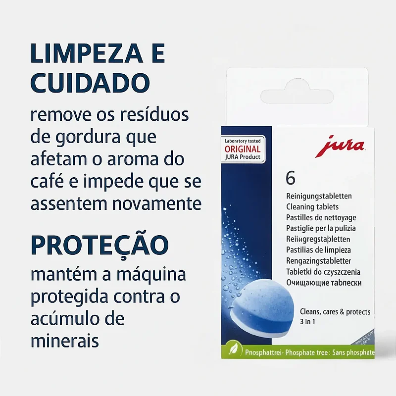 Pastilha De Limpeza Jura Original 6un Para Cafeteira Expresso