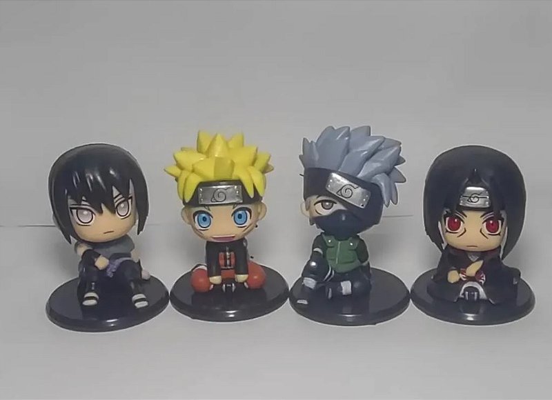 Kit 4 Figures Naruto Sasuke Kakashi e Itachi