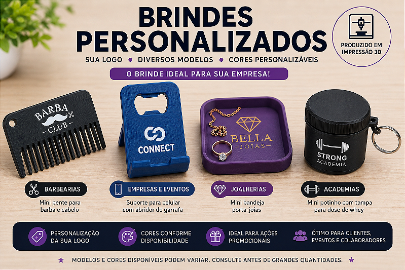 Brindes Personalizados com Logo para Empresas | Impressão 3D