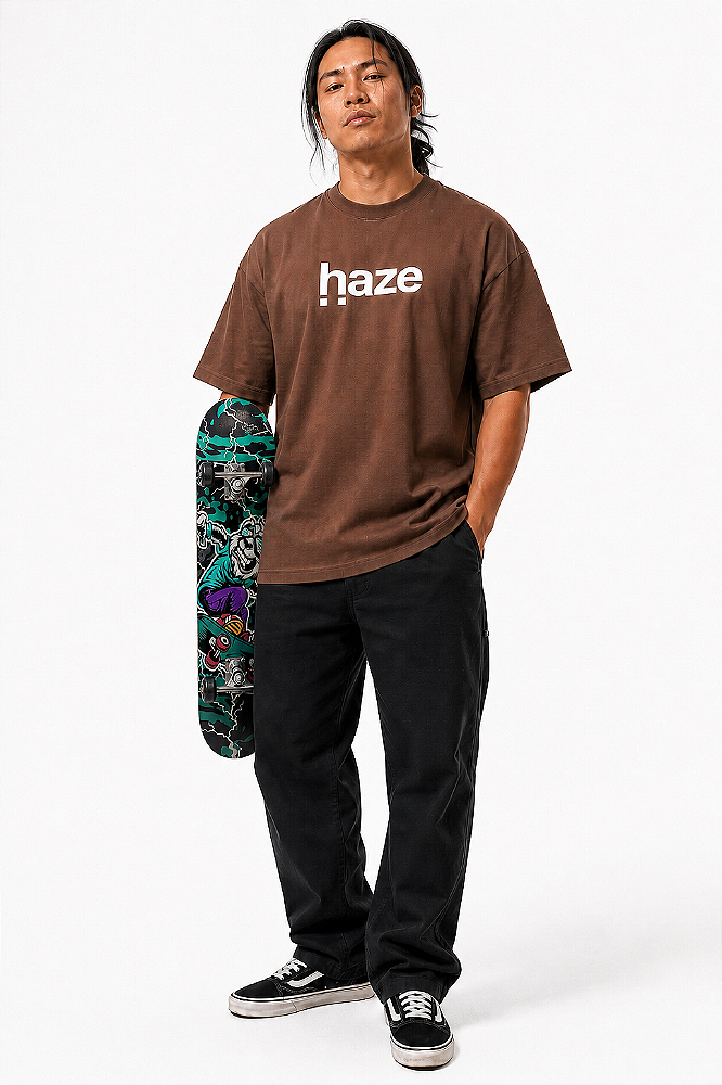 Camiseta Oversized Masculina Marrom Haze
