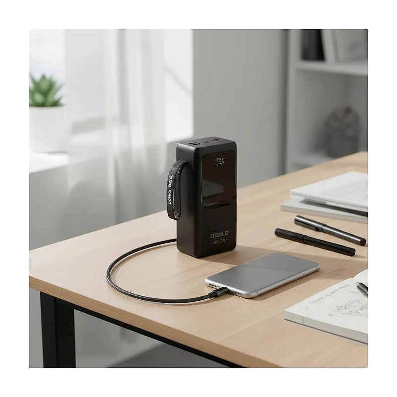 Power Bank Portátil A'Gold 50000mAh Turbo 22.5W 6 Portas