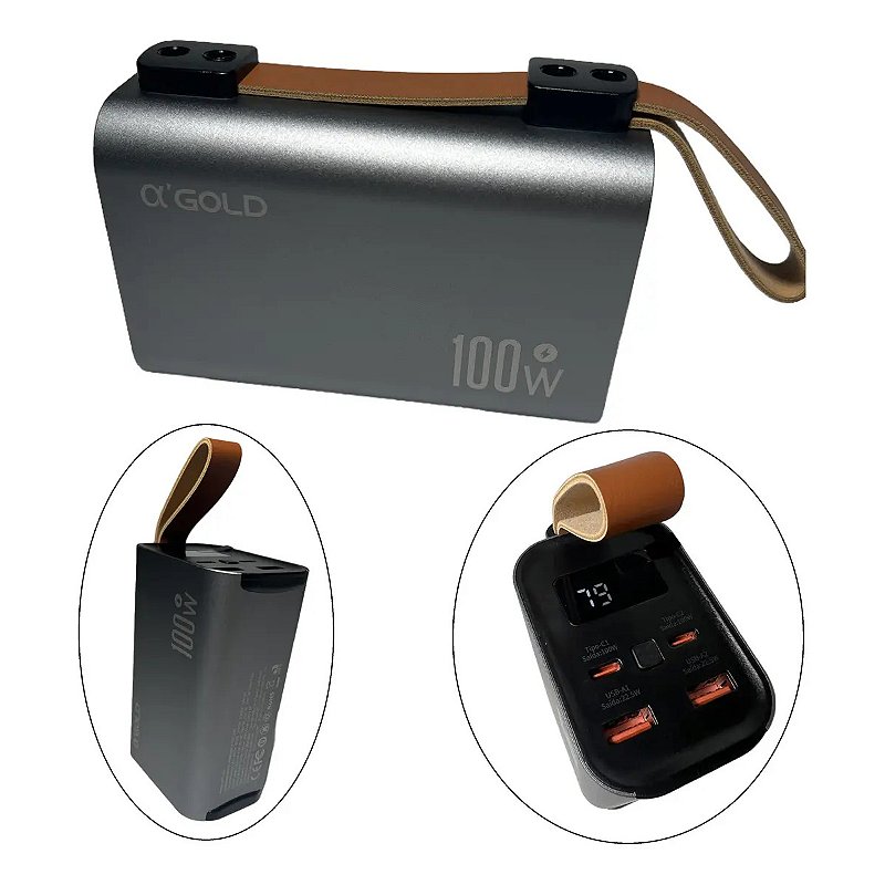Carregador Portátil A’gold Pro BTE-102 Power Bank 30.000mAh Turbo