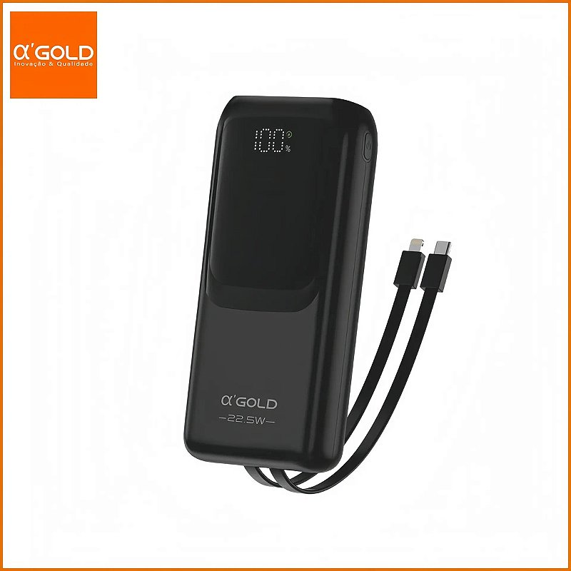 Carregador Portátil A’Gold Pro BTE-41 20000mah Turbo 22,5w Powerbank Universal
