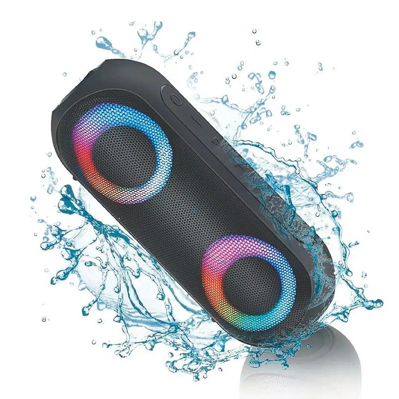 Caixa de Som Imenso X23D 100W Bluetooth Extra Bass IPX6 com LED RGB