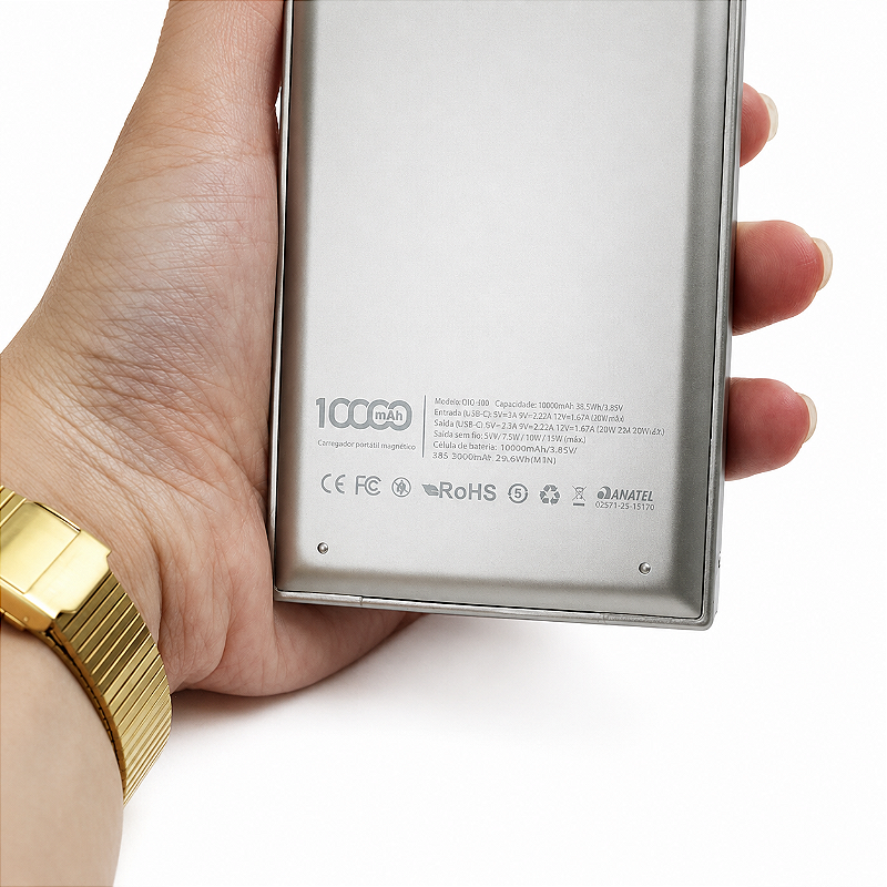 Power Bank Agold Pro BTE-100 de 1000mAh Turbo 22.W C/ Indução