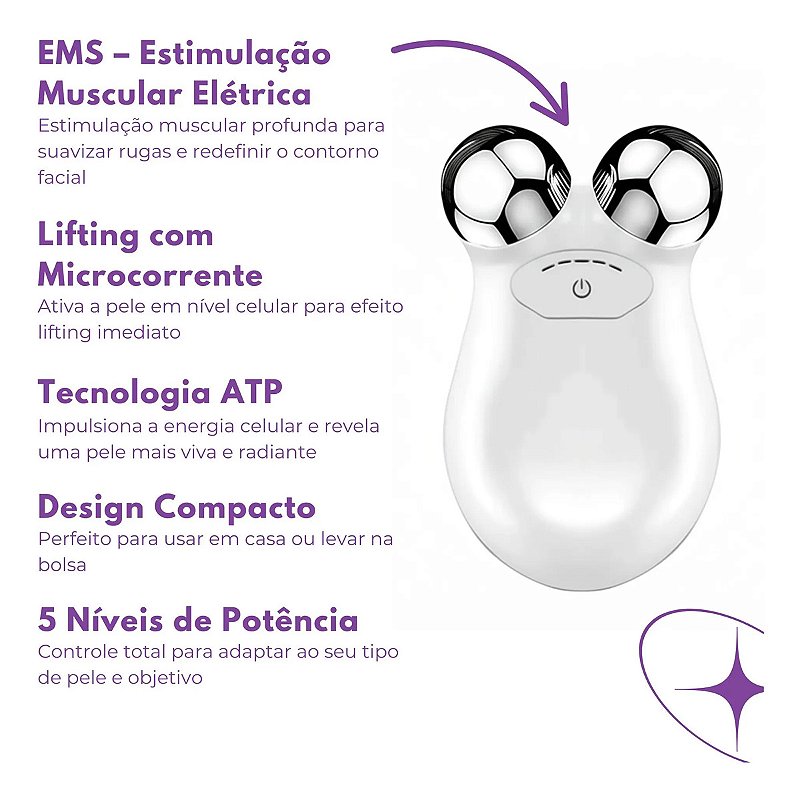 Micro Lift Massageador Facial Microcorrente Lifting Do Rosto