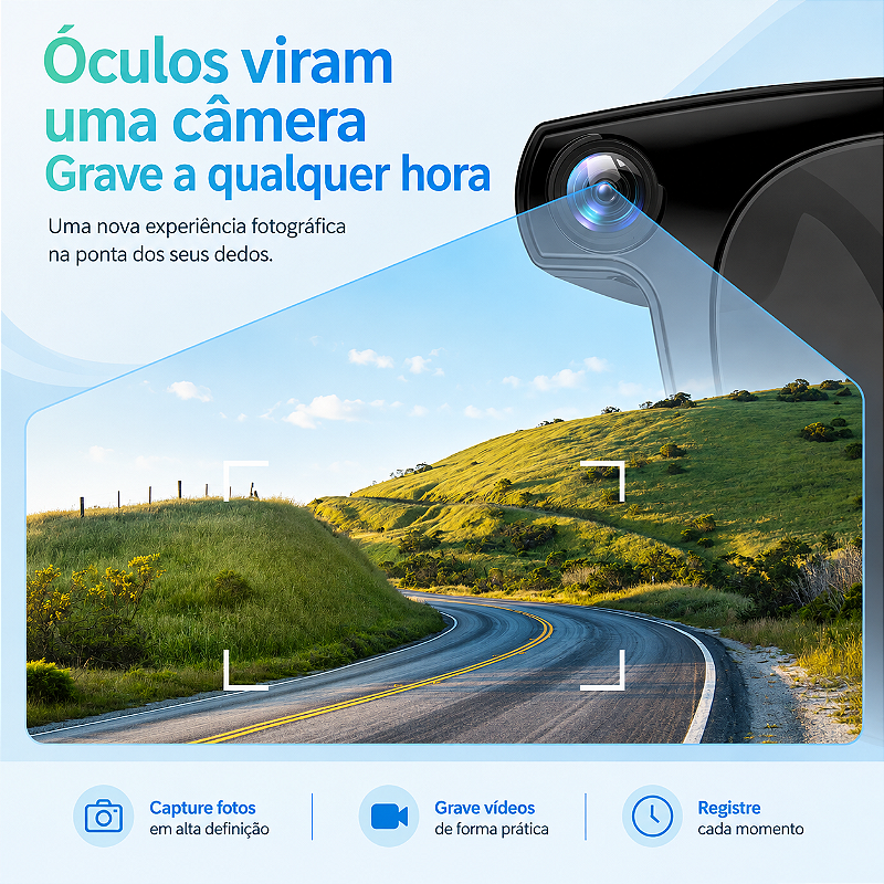 Óculos Inteligentes IA Com Câmera | Assistente De Voz & Tradutor de Idiomas SMART GLASSES CY01