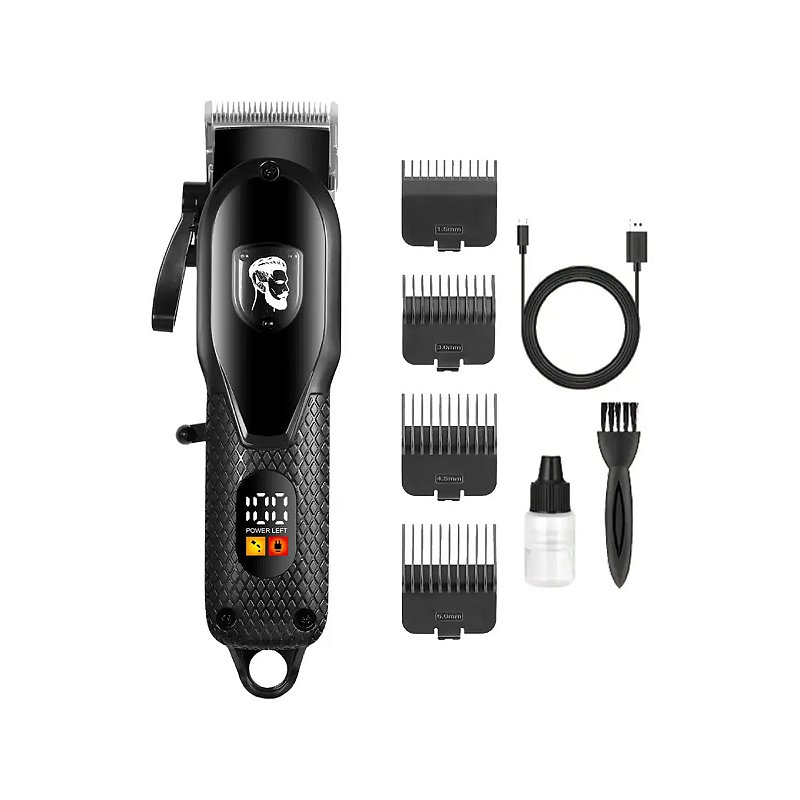 Máquina de Cortar Cabelo Daling Hair Clipper Dl-1755 Black Clipper Máquina de Cortar Cabelo