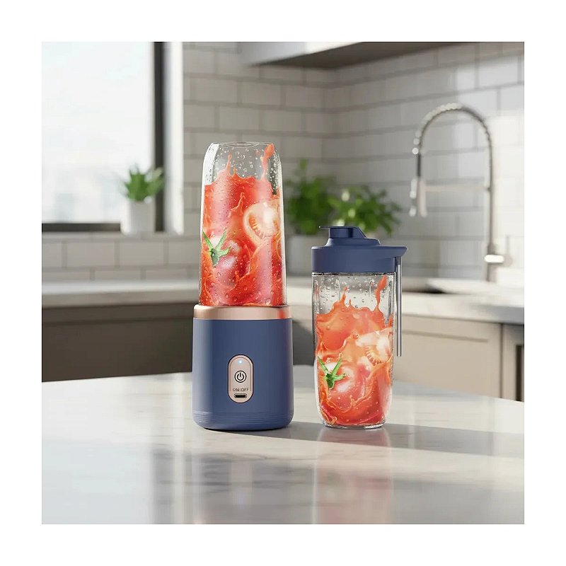 Mini Liquidificador Portátil Oásis 2 Copos Mixer Elêtrico Batedor Sheikeira OIH-2500