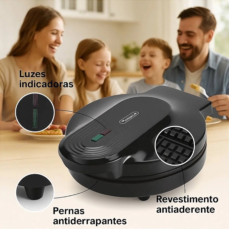 Máquina de Waffles MAZ-112A Tomate 1000W 127V