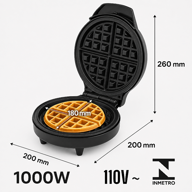 Máquina de Waffles MAZ-112A Tomate 1000W 127V