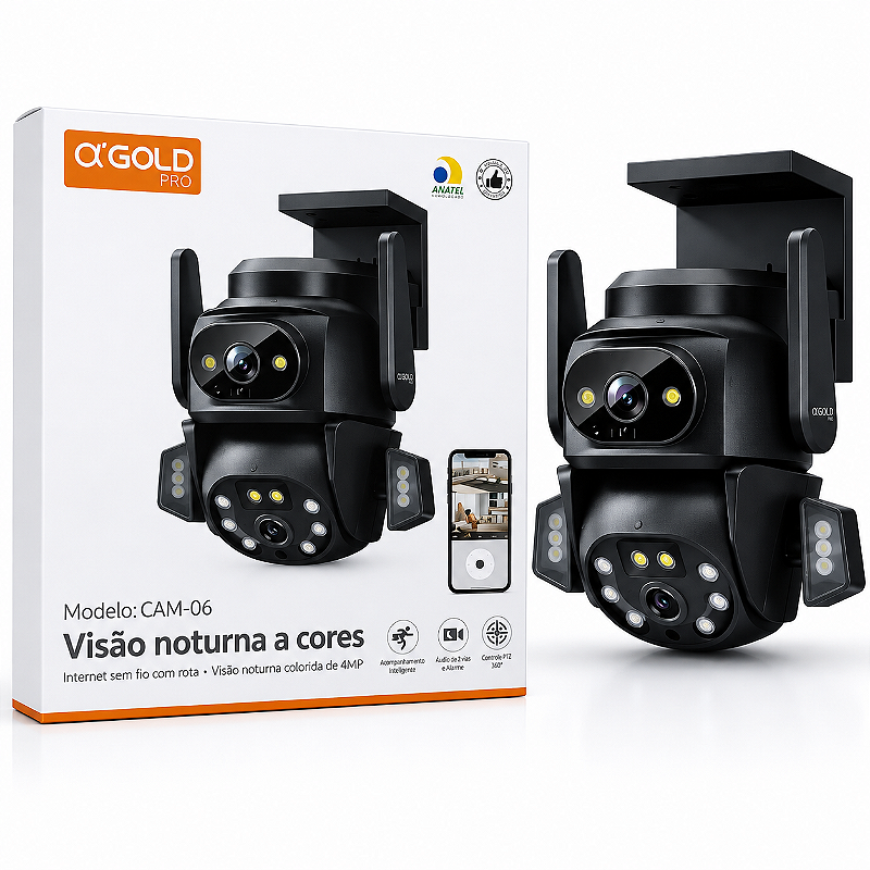 Câmera De Segurança A'Gold Visão Noturna A Cores CAM-06