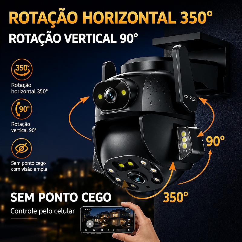 Câmera De Segurança A'Gold Visão Noturna A Cores CAM-06