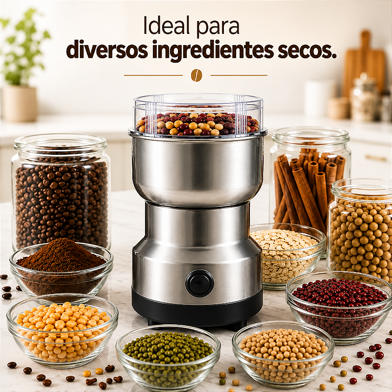Moedor Café Triturador Processador Grãos Inox Elétrico BMAX BM-F3402