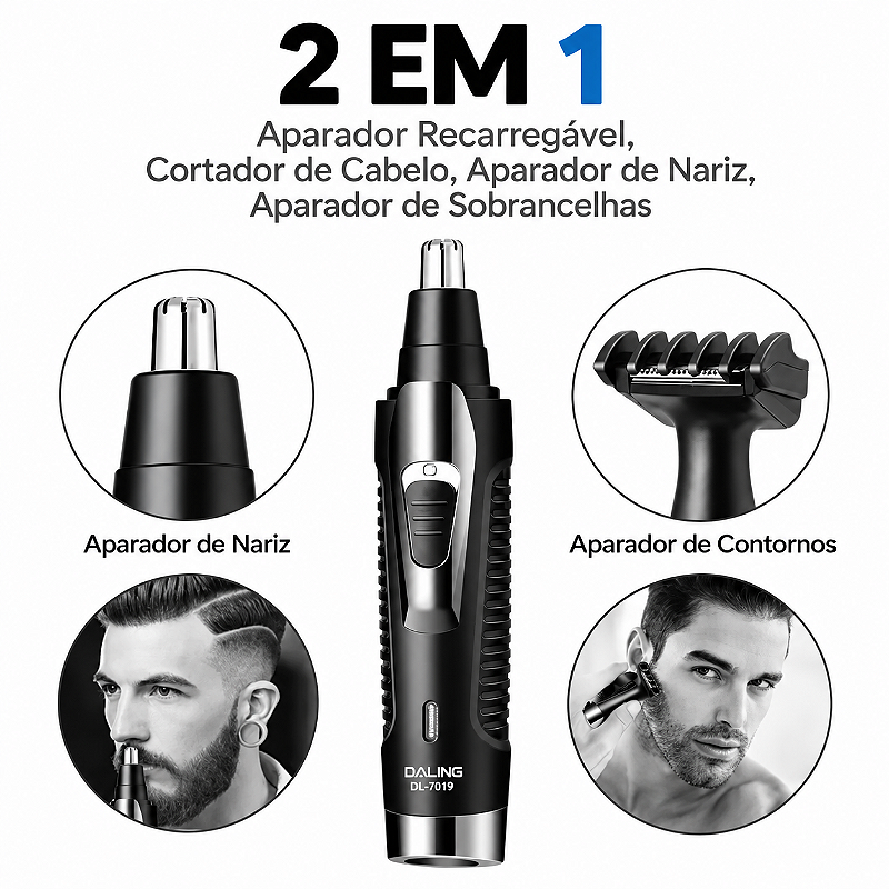 Aparador Elétrico Daling De Pelos Orelha Nariz 2 Em 1 DL-7019