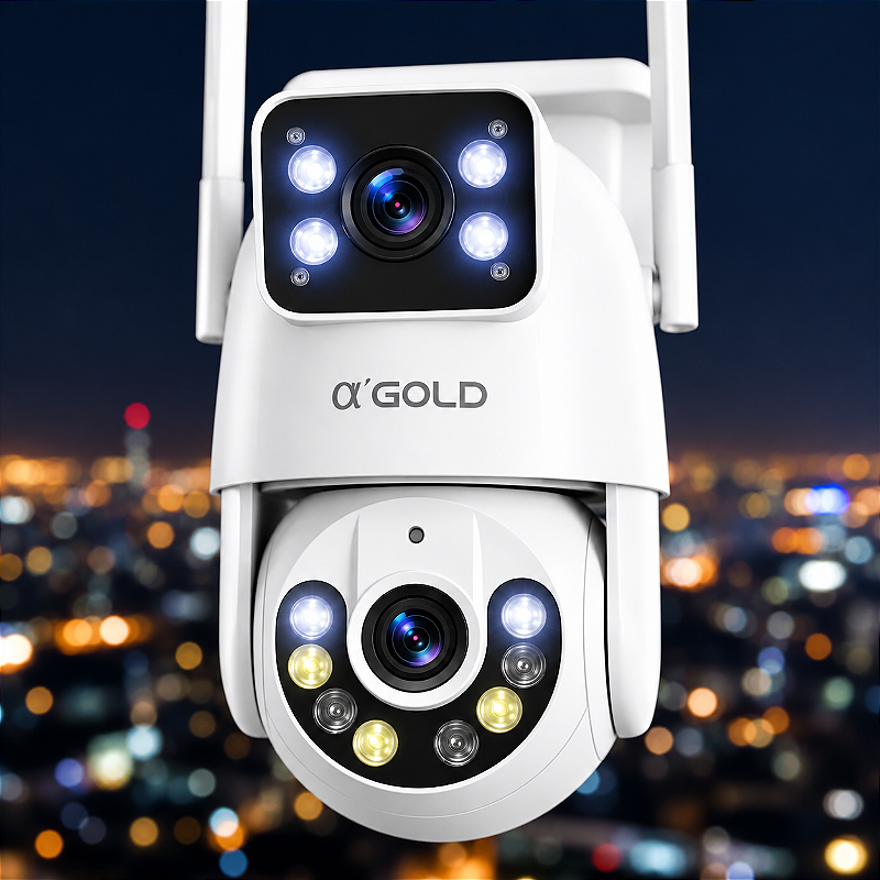 Câmera de Segurança Binóculo Inteligente A'Gold CAM-10 Full HD Wi-Fi para Casa