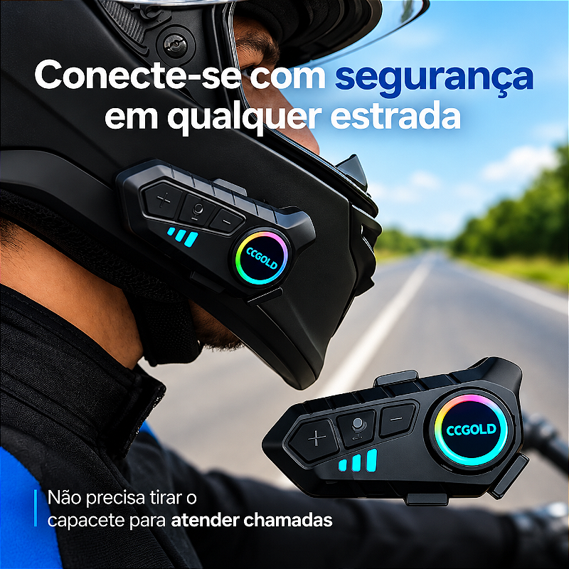 Fone Bluetooth Capacete MCF-36 Prova D'Água IPX6 Com Microfone