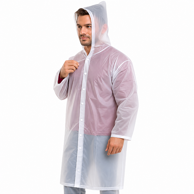 Capa De Chuva Capuz Reforçada PVC Transparente Resistente KAPBOM KA-Y37