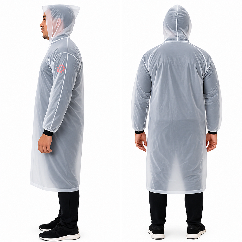 Capa De Chuva Capuz Reforçada PVC Transparente Resistente KAPBOM KA-Y37