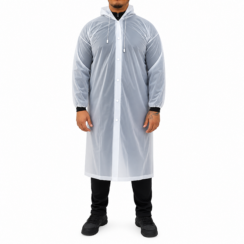Capa De Chuva Capuz Reforçada PVC Transparente Resistente KAPBOM KA-Y37