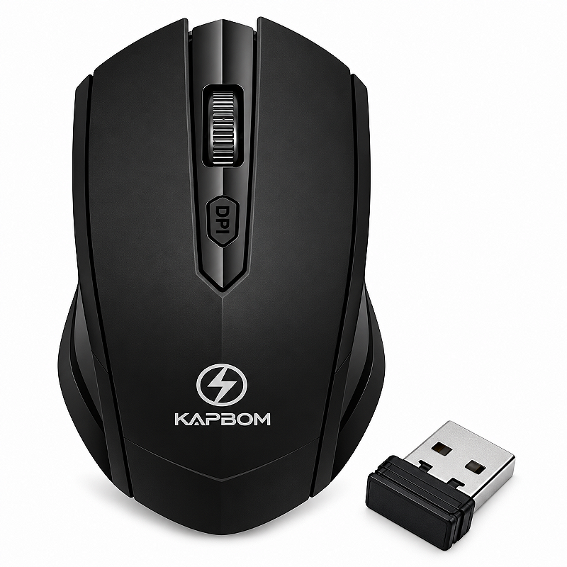 Mouse Sem Fio Gamer KAPBOM KA-612 Óptico Recarregável Preto Bluetooth