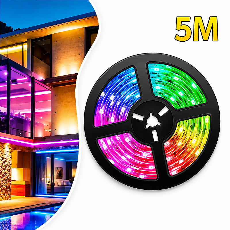 Fita Led RGB Rolo 5METROS + Controle + Fonte ALTOMEX AL-5050SK-5