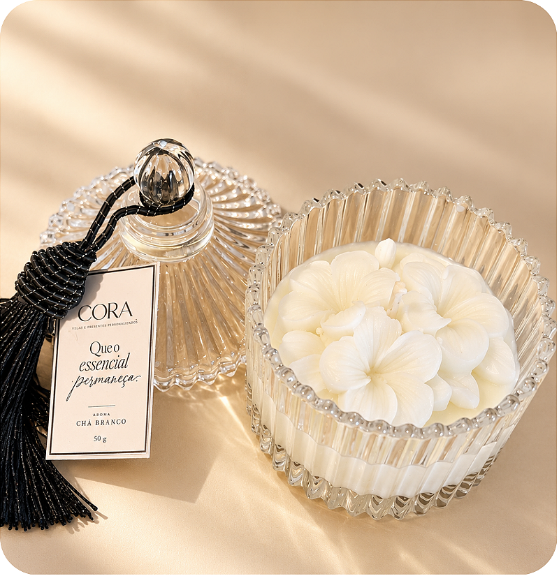 Bomboniere Floral Chá Branco
