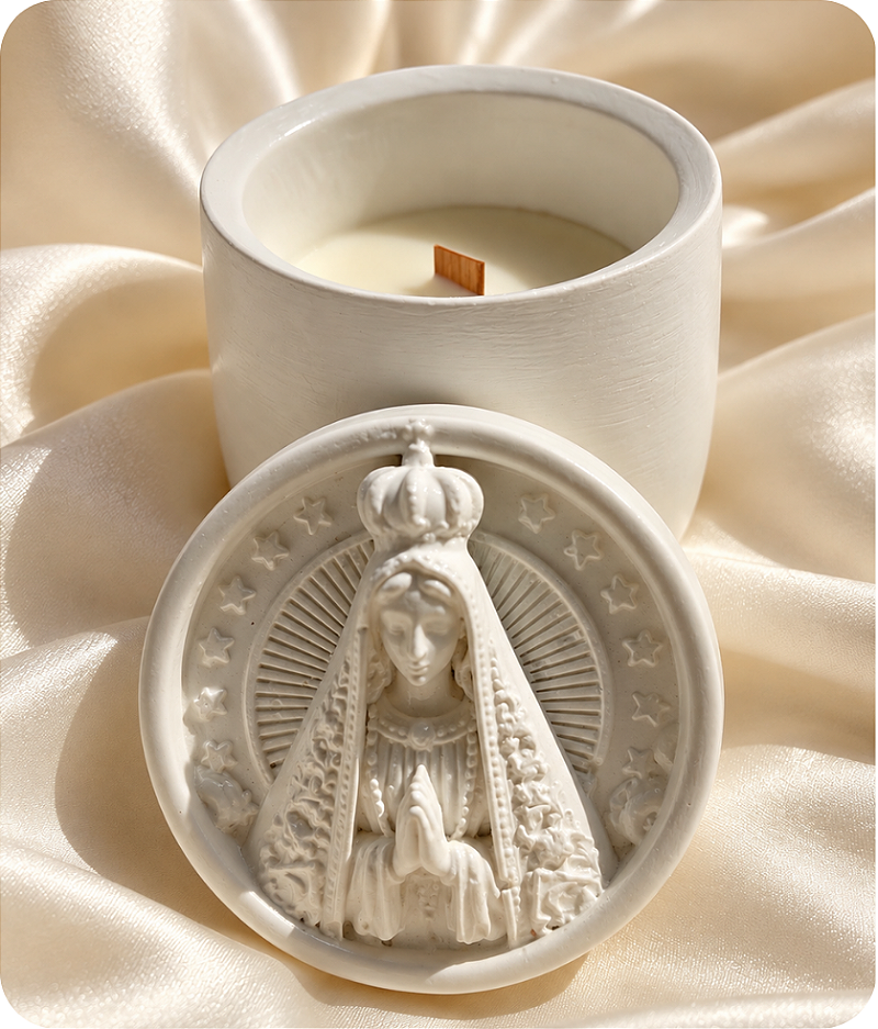Vela em Recipiente de Nossa Senhora Aparecida