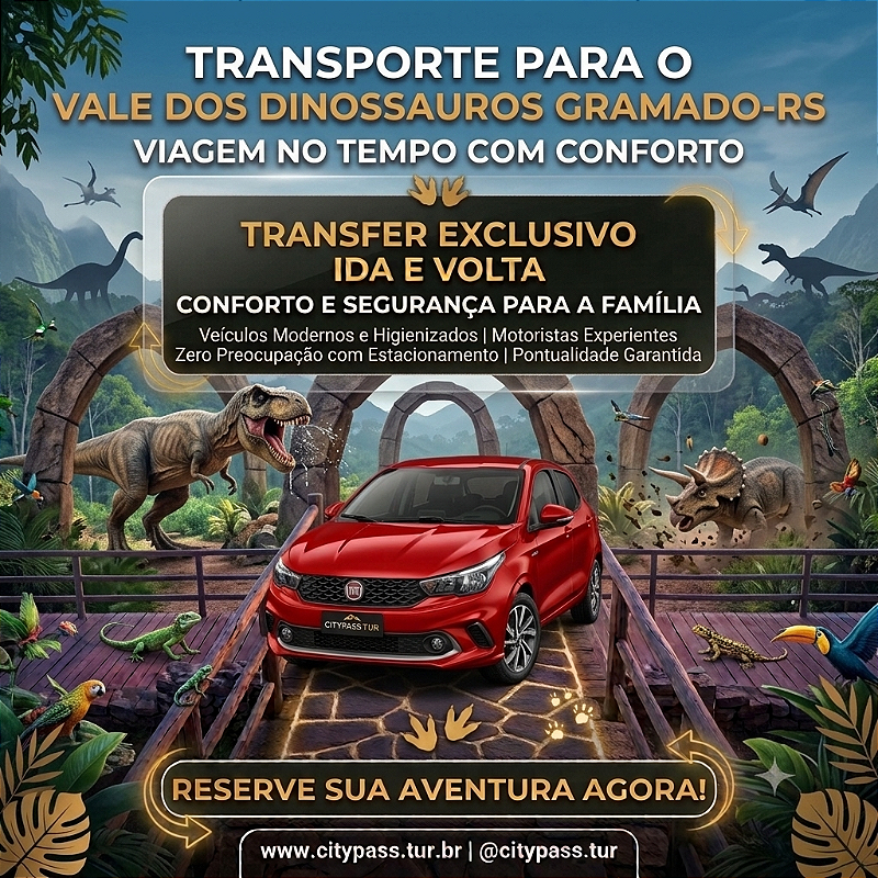 Vale dos Dinossauros - Transfer (Ida e Volta)