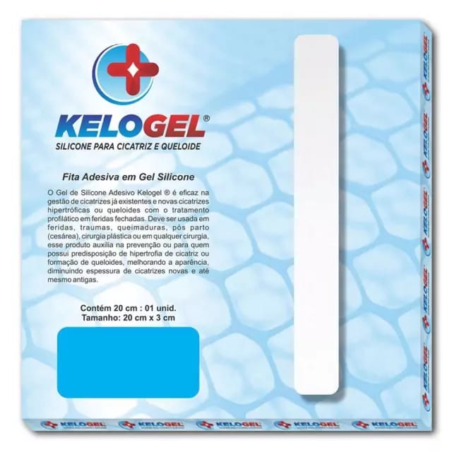Fita Gel De Silicone P/ Cicatriz E Queloide 20x3cm Kelogel