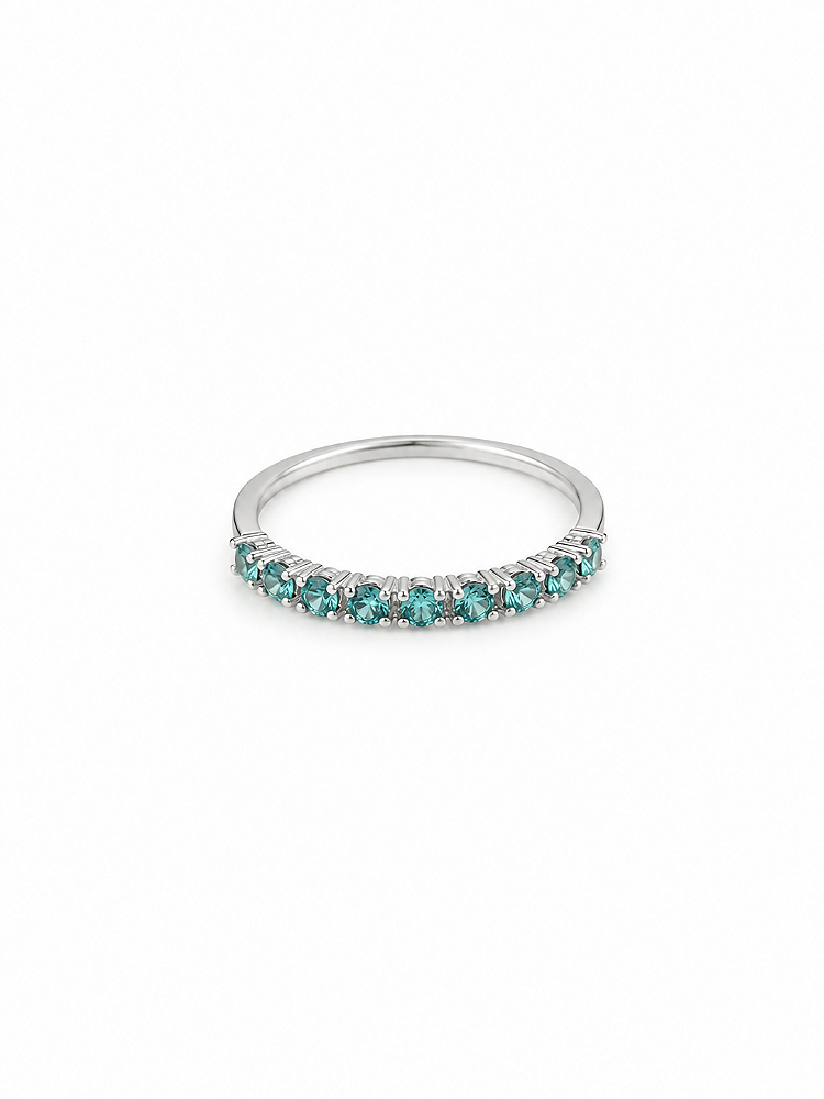 Anel Prata 925 com Zircônia Azul