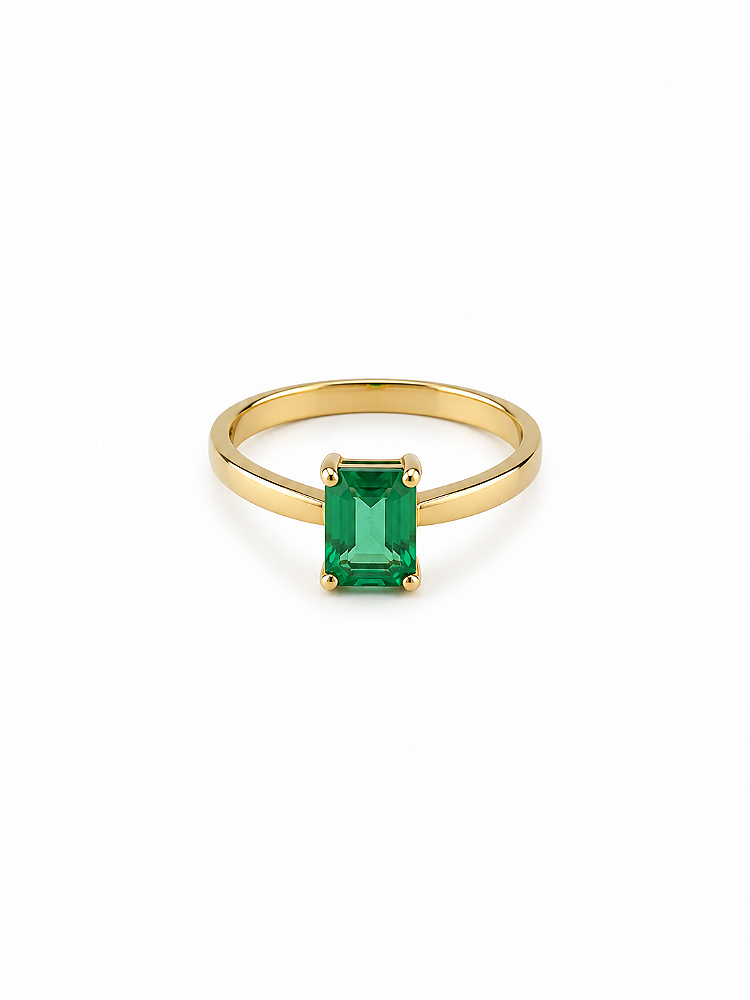 Anel Pedra Verde Zircônia Lumend